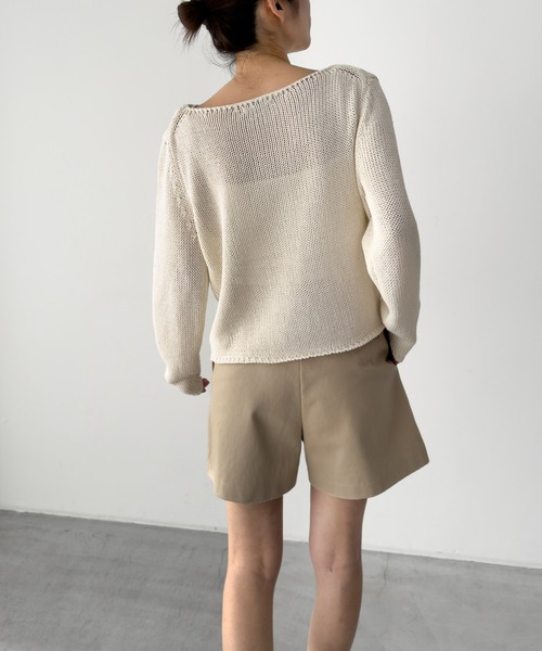 CANAL JEAN(キャナルジーン)の「El mar ペーパーボートニット(ニット/セーター・レディース・サックスブルー/アイボリー/イエロー/ベージュ・ONE SIZE)」の15枚目の写真