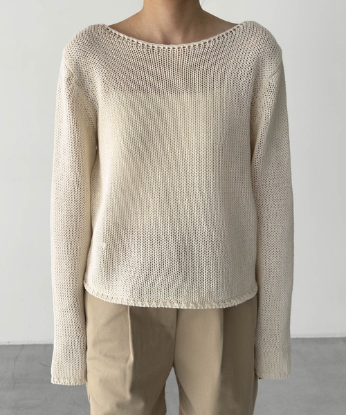 CANAL JEAN(キャナルジーン)の「El mar ペーパーボートニット(ニット/セーター・レディース・サックスブルー/アイボリー/イエロー/ベージュ・ONE SIZE)」の6枚目の写真