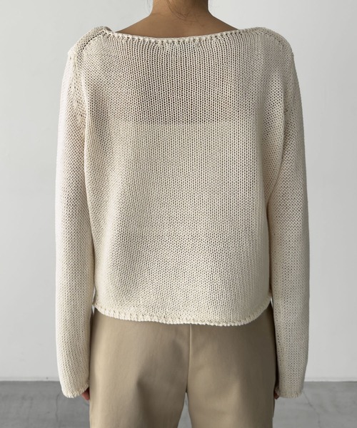 CANAL JEAN(キャナルジーン)の「El mar ペーパーボートニット(ニット/セーター・レディース・サックスブルー/アイボリー/イエロー/ベージュ・ONE SIZE)」の8枚目の写真