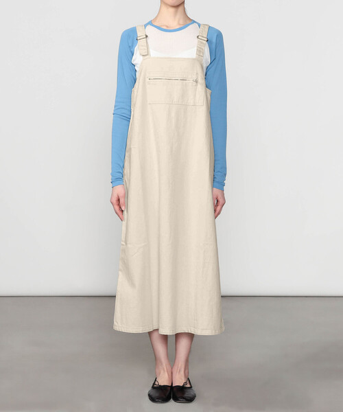 DANTON（ダントン）の「DANTON | カツラギコットン サロペットスカート WOMEN（ジャンパースカート・レディース・アイボリー・36）」の3枚目の写真