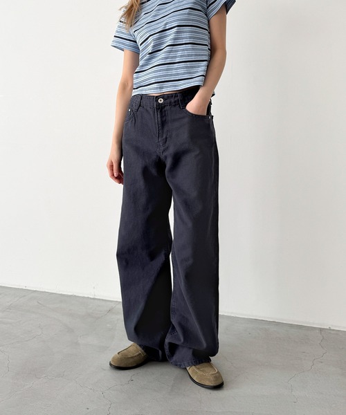 CANAL JEAN(キャナルジーン)の「El mar キャンバスストレートパンツ(その他パンツ・レディース・ライトベージュ/ブラック/ホワイト/ネイビー・MEDIUM/SMALL)」の4枚目の写真