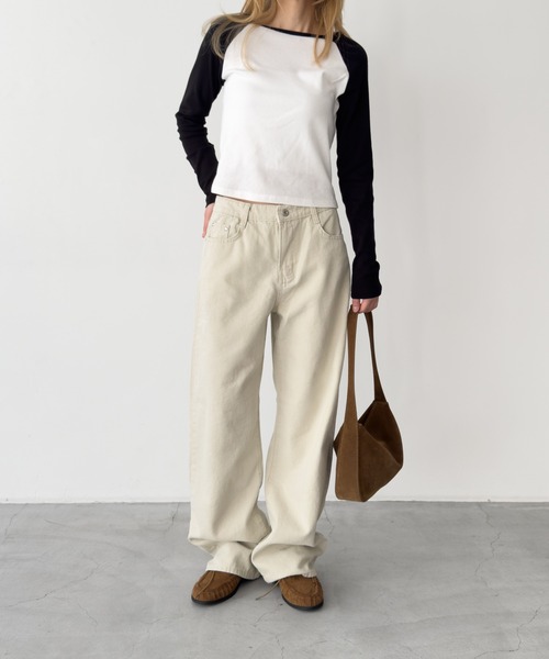 CANAL JEAN（キャナルジーン）の「El mar　キャンバスストレートパンツ（その他パンツ・レディース・ライトベージュ/ブラック・MEDIUM/SMALL）」の6枚目の写真