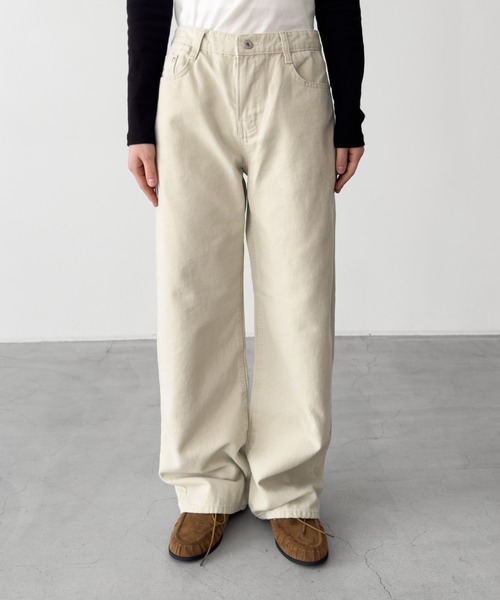 CANAL JEAN（キャナルジーン）の「El mar　キャンバスストレートパンツ（その他パンツ・レディース・ライトベージュ/ブラック・MEDIUM/SMALL）」の10枚目の写真