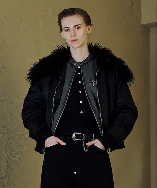 Jieda（ジエダ）の「Thinsulate 2WAY BOMBER JACKET（ミリタリージャケット・メンズ・ブラウン/ブラック・2/1）」の3枚目の写真