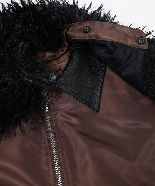 Jieda（ジエダ）の「Thinsulate 2WAY BOMBER JACKET（ミリタリージャケット・メンズ・ブラウン/ブラック・2/1）」の20枚目の写真