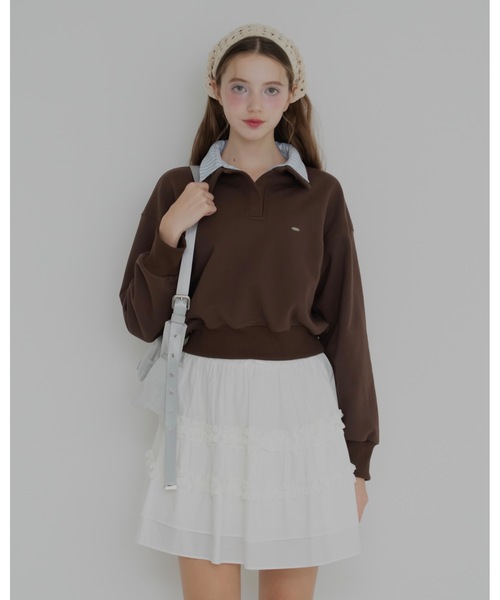 JUMELLE（ジュメロ）の「ムード配色スウェット（スウェット・レディース・グレー/ブラウン・FREE）」の4枚目の写真