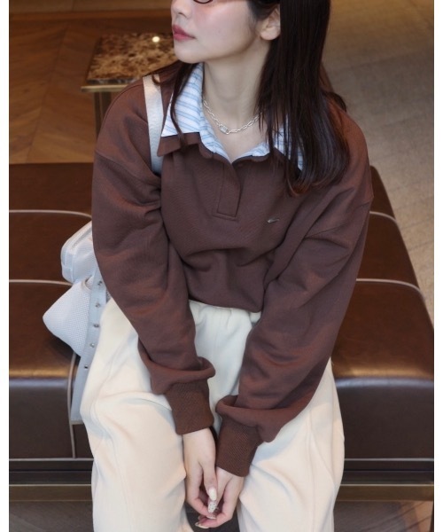 JUMELLE（ジュメロ）の「ムード配色スウェット（スウェット・レディース・グレー/ブラウン・FREE）」の9枚目の写真