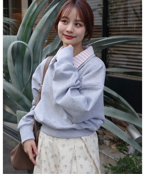 JUMELLE（ジュメロ）の「ムード配色スウェット（スウェット・レディース・グレー/ブラウン・FREE）」の11枚目の写真