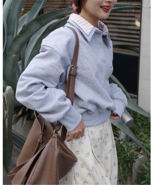 JUMELLE（ジュメロ）の「ムード配色スウェット（スウェット・レディース・グレー/ブラウン・FREE）」の12枚目の写真