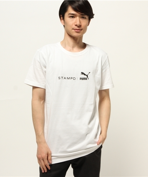 PUMA（プーマ）の「STAMPD BASIC PRINT T（Tシャツ/カットソー・メンズ・ブラック/ホワイト/ネイビー/グレー・SMALL/LARGE/MEDIUM）」の2枚目の写真