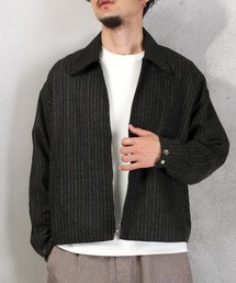 LUXSTYLE（ラグスタイル）の「ストライプ柄起毛スイングトップブルゾン（ブルゾン）」