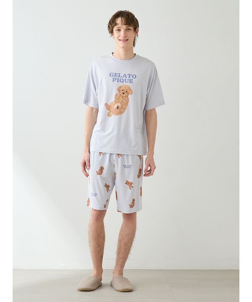 HOMME】ドッグワンポイントTシャツ（ルームウェア/パジャマ）｜gelato