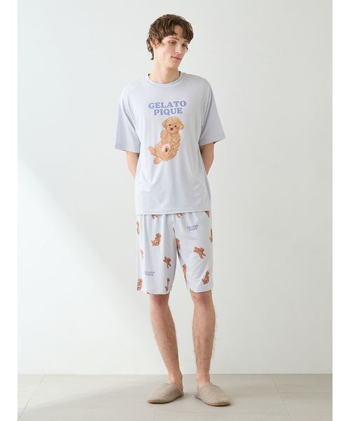 HOMME】ドッグワンポイントTシャツ（ルームウェア/パジャマ）｜gelato