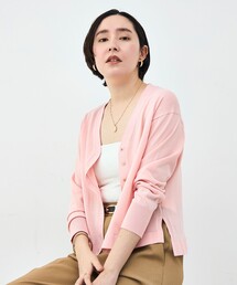 【一部WEB限定カラー】《手洗い可能》エアリータッチゆったりVネックカーディガン