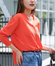 【一部WEB限定カラー】《手洗い可能》エアリータッチゆったりVネックカーディガン