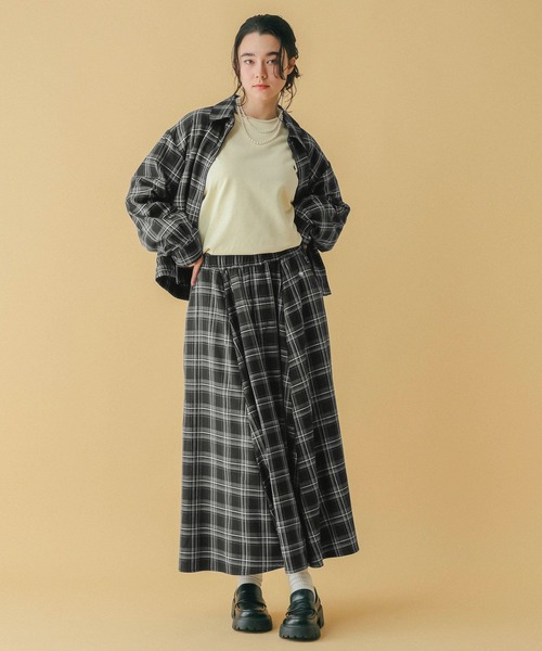 RAGEBLUE（レイジブルー）の「＜POLO BCS/ポロ・ビーシーエス＞別注/ボリュームタックフレアスカート（スカート・レディース・ライトベージュ/ブラック系/グレー・FREE）」の5枚目の写真