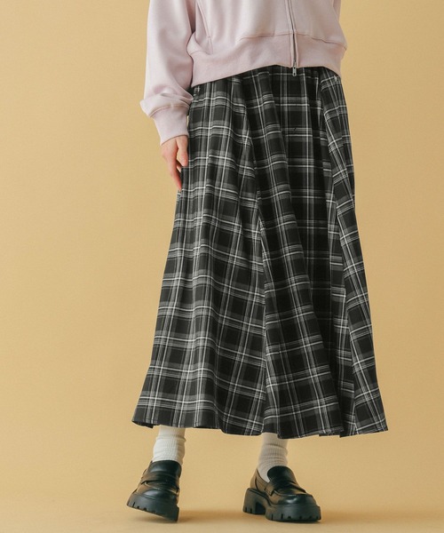 RAGEBLUE（レイジブルー）の「＜POLO BCS/ポロ・ビーシーエス＞別注/ボリュームタックフレアスカート（スカート・レディース・ライトベージュ/ブラック系/グレー・FREE）」の11枚目の写真