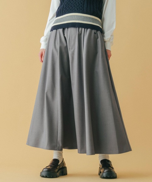 RAGEBLUE（レイジブルー）の「＜POLO BCS/ポロ・ビーシーエス＞別注/ボリュームタックフレアスカート（スカート・レディース・ライトベージュ/ブラック系/グレー・FREE）」の14枚目の写真