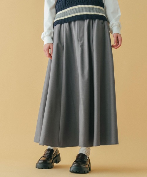 RAGEBLUE（レイジブルー）の「＜POLO BCS/ポロ・ビーシーエス＞別注/ボリュームタックフレアスカート（スカート・レディース・ライトベージュ/ブラック系/グレー・FREE）」の15枚目の写真