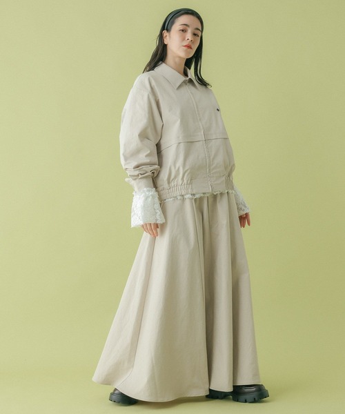 RAGEBLUE（レイジブルー）の「＜POLO BCS/ポロ・ビーシーエス＞別注/ボリュームタックフレアスカート（スカート・レディース・ライトベージュ/ブラック系/グレー・FREE）」の17枚目の写真