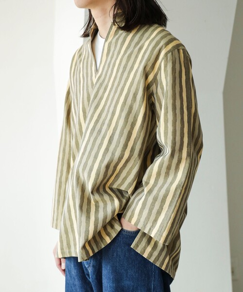 fennica（フェニカ）の「久留米絣 プルオーバーシャツ（シャツ/ブラウス・メンズ・イエロー/その他/その他1・LARGE/MEDIUM）」の5枚目の写真