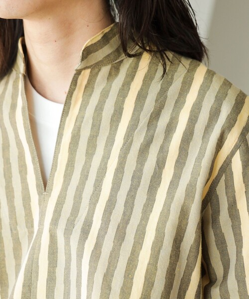 fennica（フェニカ）の「久留米絣 プルオーバーシャツ（シャツ/ブラウス・メンズ・イエロー/その他/その他1・LARGE/MEDIUM）」の8枚目の写真