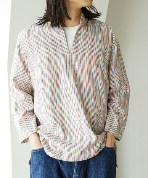 fennica（フェニカ）の「久留米絣 プルオーバーシャツ（シャツ/ブラウス・メンズ・イエロー/その他/その他1・LARGE/MEDIUM）」の14枚目の写真