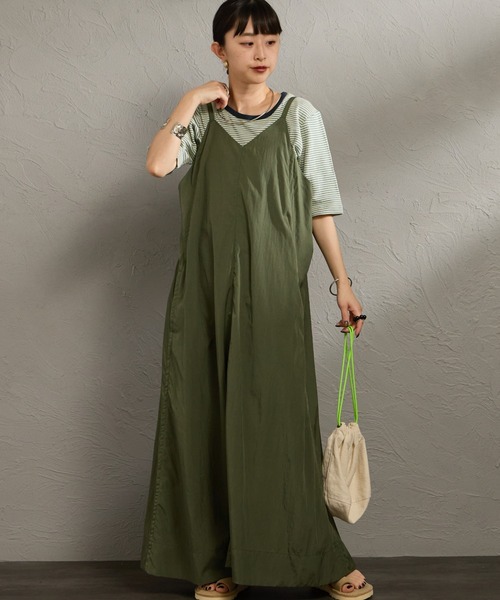 DANTON（ダントン）の「［DANTON/ダントン］ナイロンタフタ Aライン キャミワンピース（ワンピース・レディース・チャコールグレー/オリーブ・36）」の4枚目の写真