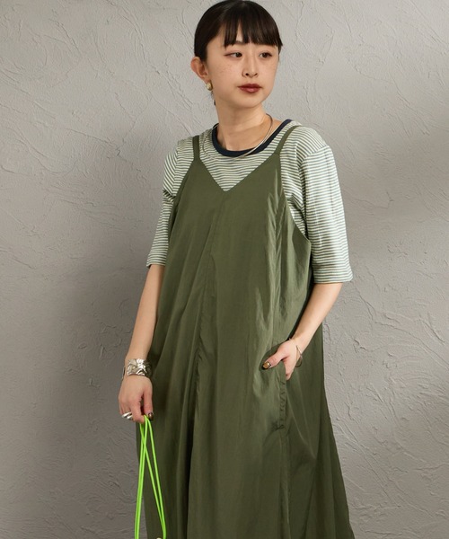 DANTON（ダントン）の「［DANTON/ダントン］ナイロンタフタ Aライン キャミワンピース（ワンピース・レディース・チャコールグレー/オリーブ・36）」の15枚目の写真