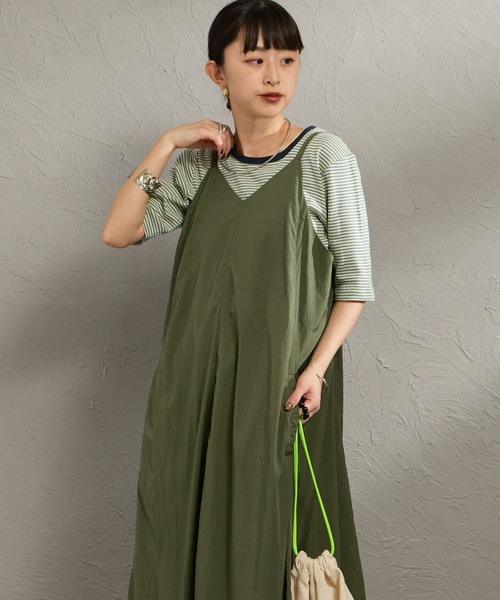 DANTON（ダントン）の「［DANTON/ダントン］ナイロンタフタ Aライン キャミワンピース（ワンピース・レディース・チャコールグレー/オリーブ・36）」の16枚目の写真