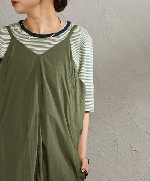 DANTON（ダントン）の「［DANTON/ダントン］ナイロンタフタ Aライン キャミワンピース（ワンピース・レディース・チャコールグレー/オリーブ・36）」の22枚目の写真