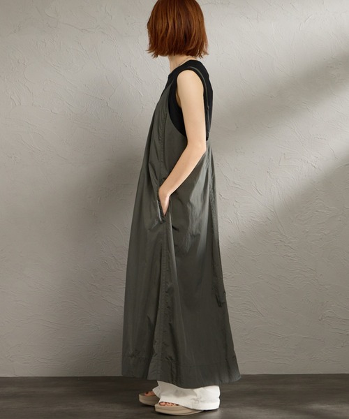 DANTON（ダントン）の「［DANTON/ダントン］ナイロンタフタ Aライン キャミワンピース（ワンピース・レディース・チャコールグレー/オリーブ・36）」の10枚目の写真