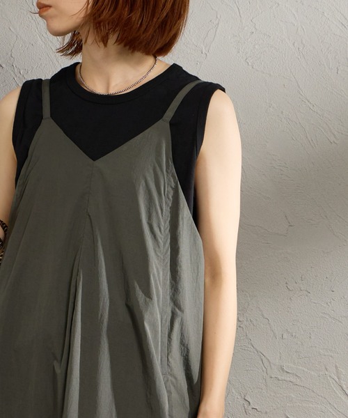 DANTON（ダントン）の「［DANTON/ダントン］ナイロンタフタ Aライン キャミワンピース（ワンピース・レディース・チャコールグレー/オリーブ・36）」の12枚目の写真