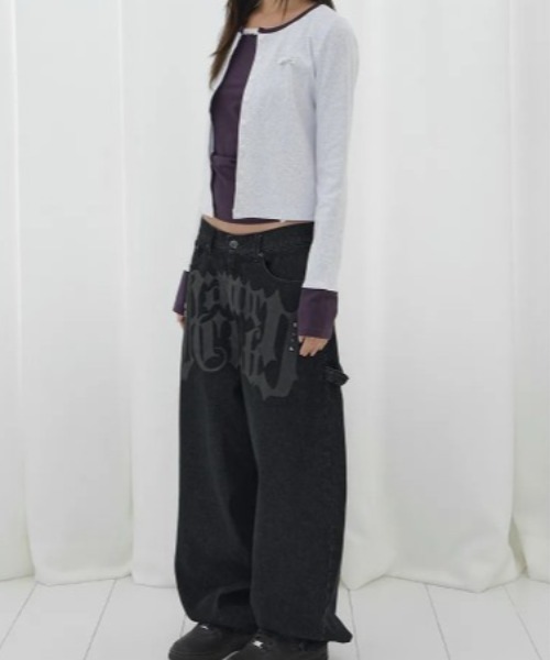 FANCY CLUB(ファンシークラブ)の「◇FANCYCLUB◇ブランド直輸入正規品/トゥース ジャム ワイド デニム パンツ TOOTH JAM WIDE DENIM PANTS(デニムパンツ・レディース・カモフラージュ/ブラック・M/S)」の8枚目の写真
