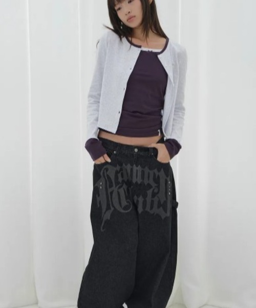 FANCY CLUB(ファンシークラブ)の「◇FANCYCLUB◇ブランド直輸入正規品/トゥース ジャム ワイド デニム パンツ TOOTH JAM WIDE DENIM PANTS(デニムパンツ・レディース・カモフラージュ/ブラック・M/S)」の10枚目の写真
