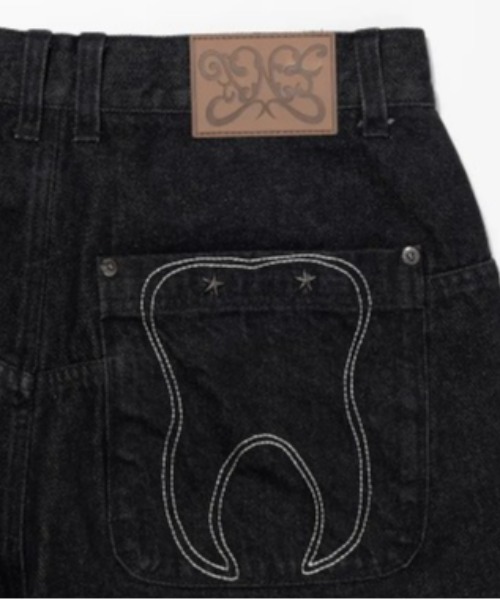 FANCY CLUB(ファンシークラブ)の「◇FANCYCLUB◇ブランド直輸入正規品/トゥース ジャム ワイド デニム パンツ TOOTH JAM WIDE DENIM PANTS(デニムパンツ・レディース・カモフラージュ/ブラック・M/S)」の16枚目の写真