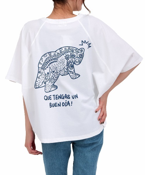 チチカカ（チチカカ）の「Orale! アレブリヘプリントドルマンＴシャツ（Tシャツ/カットソー・レディース・ブラック/グリーン/ホワイト・FREE）」の10枚目の写真