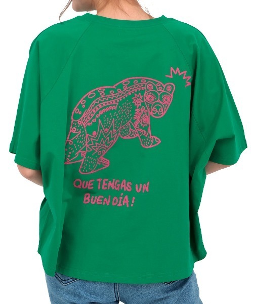 チチカカ（チチカカ）の「Orale! アレブリヘプリントドルマンＴシャツ（Tシャツ/カットソー・レディース・ブラック/グリーン/ホワイト・FREE）」の14枚目の写真