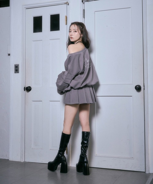 ANDGEEBEE（アンジービー）の「プリーツカットソースカパン（スカート・レディース・チャコールグレー/ブラック・FREE）」の9枚目の写真