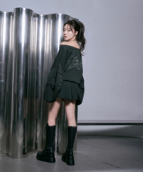 ANDGEEBEE（アンジービー）の「プリーツカットソースカパン（スカート・レディース・チャコールグレー/ブラック・FREE）」の21枚目の写真