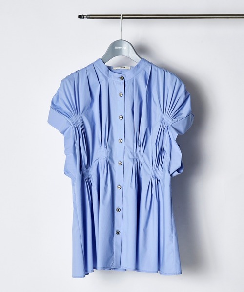 Cotton Bundled Tuck Blouse / コットンバンドルタックブラウス