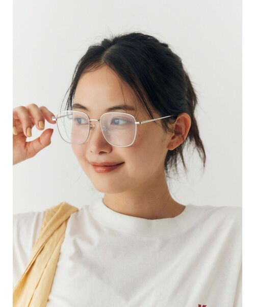Ungrid（アングリッド）の「メタルフレームスクエアメガネ（メガネ・レディース・シルバー・FREE）」の2枚目の写真