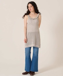 TINA：JOJUN（ティーナジョジュン）の「ハンド刺繍入り 透かし編み ニットワンピース TINA：JOJUN（ワンピース）」