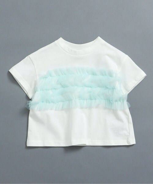 BREEZE(ブリーズ)の「【WEB限定】チューブトップチュール半袖Tシャツ(Tシャツ/カットソー・キッズ・ピンク/レッド/ブラック/アイボリー/オフホワイト・90/100/110/120/130/140)」の2枚目の写真