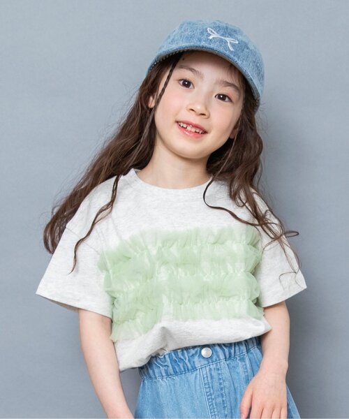 BREEZE(ブリーズ)の「【WEB限定】チューブトップチュール半袖Tシャツ(Tシャツ/カットソー・キッズ・ピンク/レッド/ブラック/アイボリー/オフホワイト・90/100/110/120/130/140)」の3枚目の写真