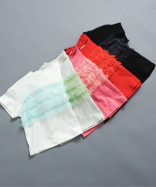 BREEZE(ブリーズ)の「【WEB限定】チューブトップチュール半袖Tシャツ(Tシャツ/カットソー・キッズ・ピンク/レッド/ブラック/アイボリー/オフホワイト・90/100/110/120/130/140)」の12枚目の写真