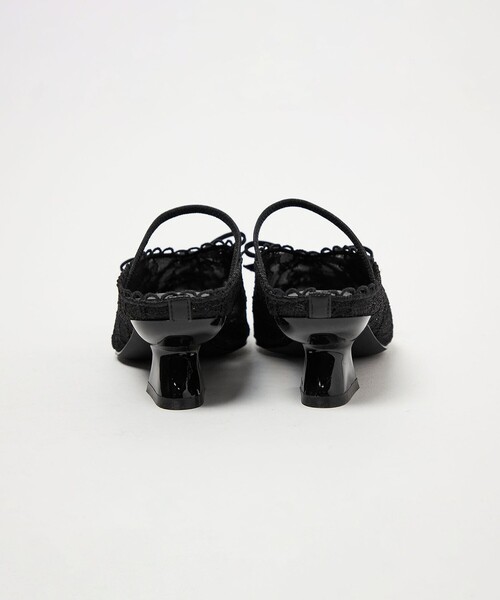 SY UNITED ARROWS（シーユナイテッドアローズ）の「＜SY＞シェイプヒールリボンミュール LA サンダル50↑（サンダル・レディース・ブラック・25cm/24.5cm/24cm/23.5cm/23cm/22.5cm/22cm）」の5枚目の写真
