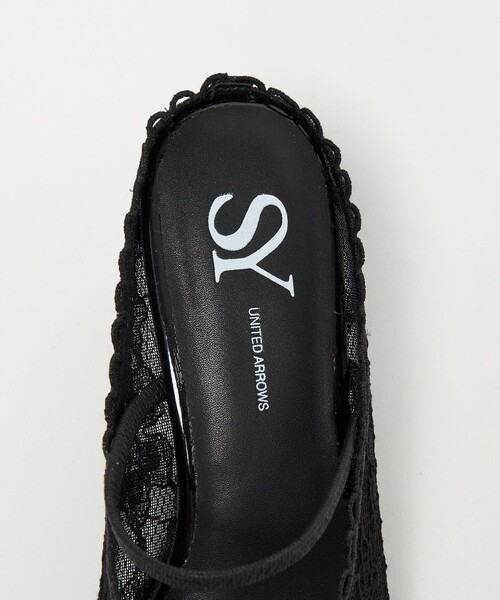 SY UNITED ARROWS（シーユナイテッドアローズ）の「＜SY＞シェイプヒールリボンミュール LA サンダル50↑（サンダル・レディース・ブラック・25cm/24.5cm/24cm/23.5cm/23cm/22.5cm/22cm）」の7枚目の写真