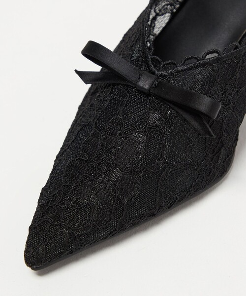 SY UNITED ARROWS（シーユナイテッドアローズ）の「＜SY＞シェイプヒールリボンミュール LA サンダル50↑（サンダル・レディース・ブラック・25cm/24.5cm/24cm/23.5cm/23cm/22.5cm/22cm）」の8枚目の写真
