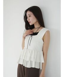 LAGUNAMOON | カーブペプラムカットノースリトップス(タンクトップ)